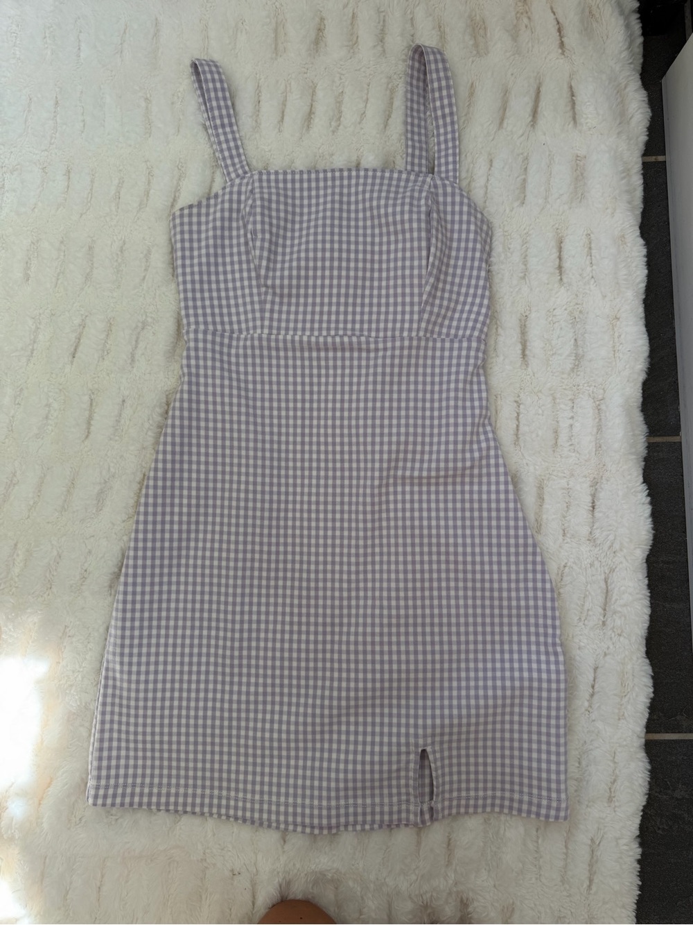 Hollister Lilac Gingham Square-Neck Mini Dress Size XS